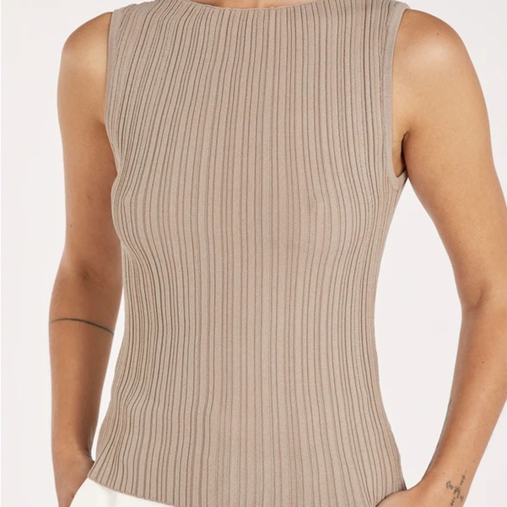DISSH Ribbed Tan Tank Top - Picture 2 of 5